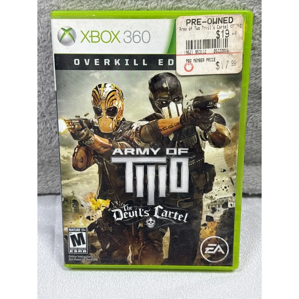 EA Army of Two The Devil's Cartel Xbox 360 Overkill Edition Shooter Game